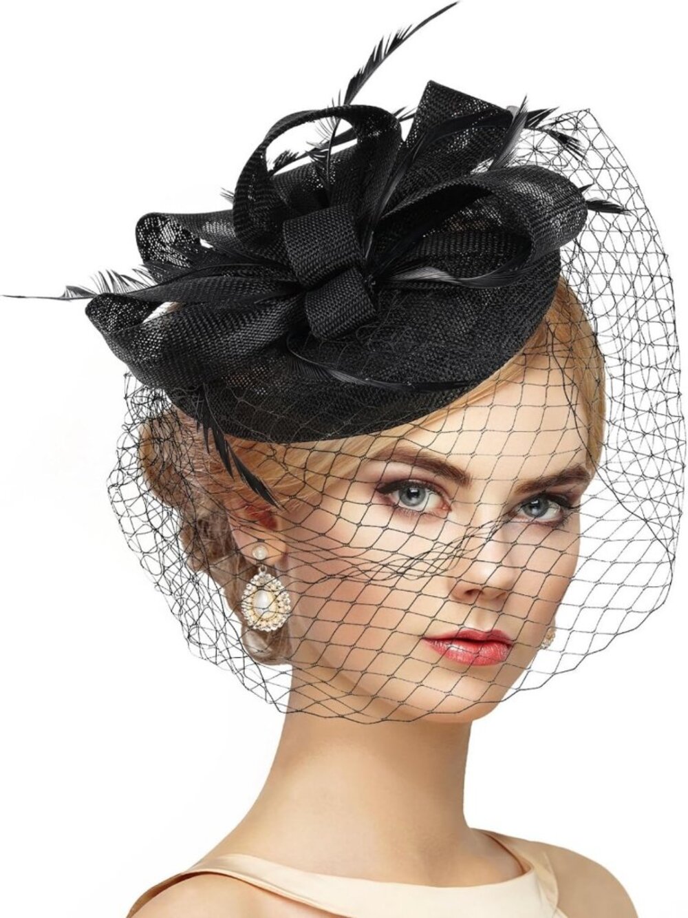 Vintage 20s Derby Fascinator Hat with Hair Clip - Kentucky Attire for Women